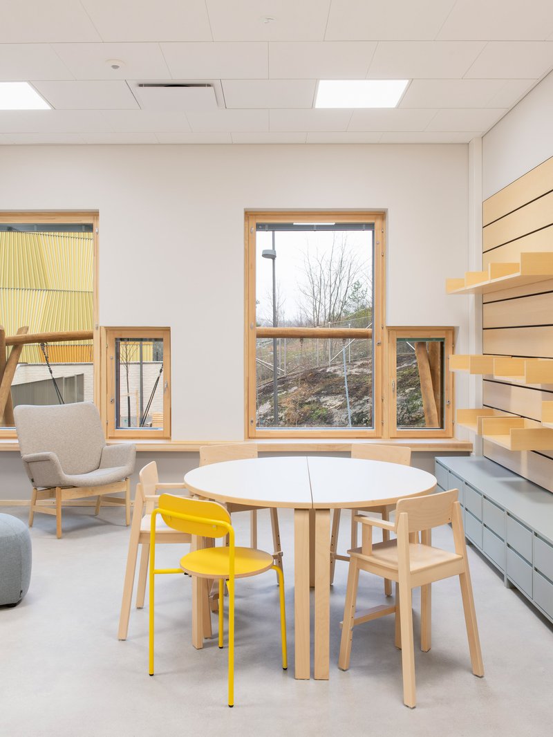 Postiljooni Daycare Center / Verstas Architects - Interior Photography, Dining room, Wood, Chair